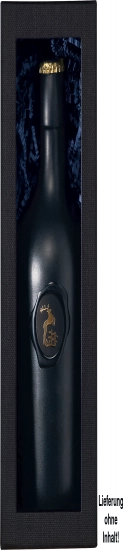 Stülpdeckelschachtel schwarz mit Folienfenster für 1 Sonderformat-Flasche