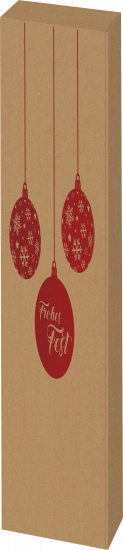 Präsentkarton Naturoptik mit Weihnachtskugel für 2 Flaschen